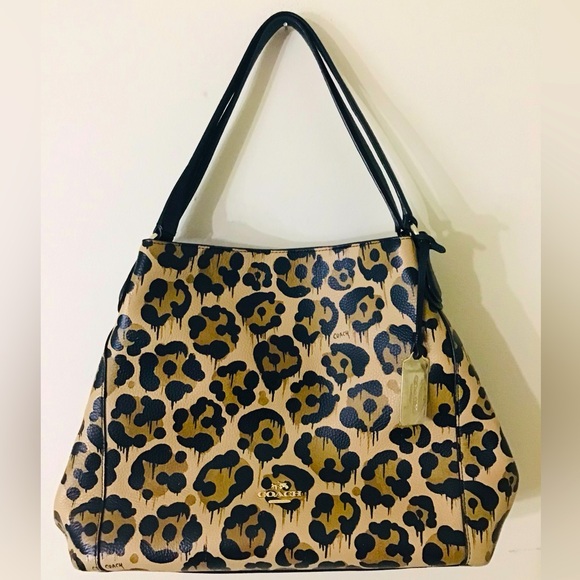 Coach Leopard Print Edie Shoulder Bag - Picture 15 of 15